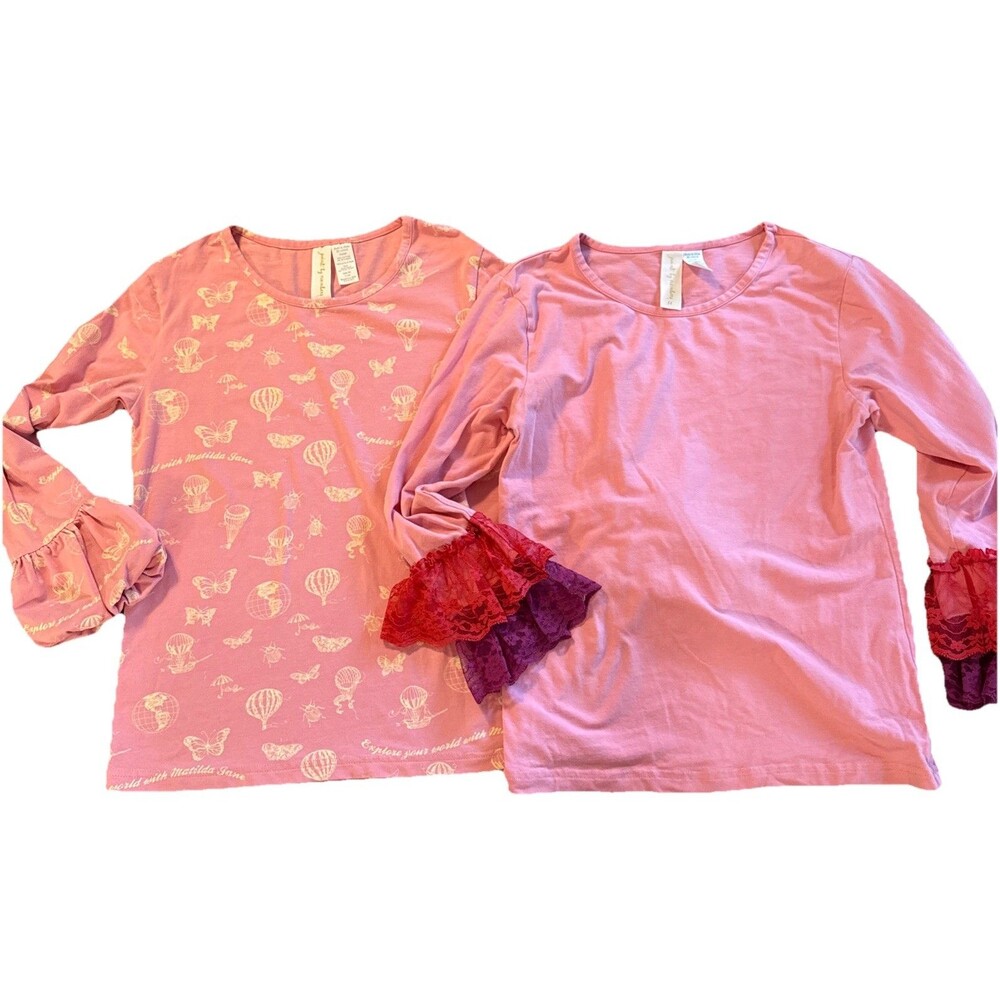 Matilda Jane Paint By Numbers Sky View Puffer Tee & Radiant Lace Tee Size 14